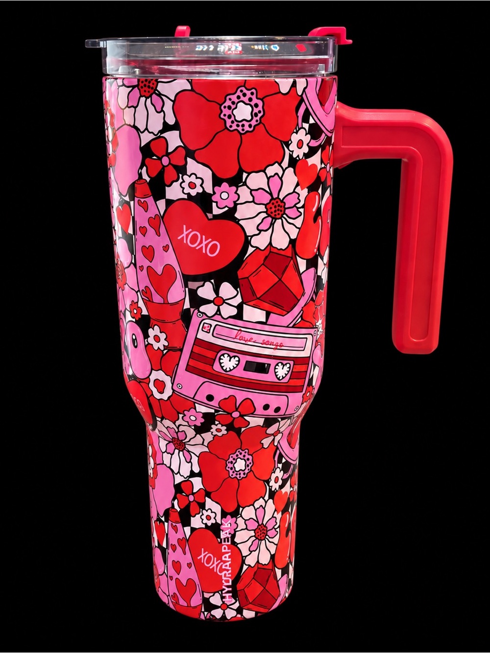 HydraPeak 40oz Valentine Retro Candy Hearts Floral Tumbler - NEW